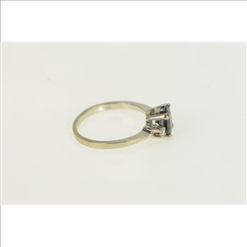 14K 1.35 Ctw Natural Sapphire Diamond Engagement White Gold Ring, Size 7