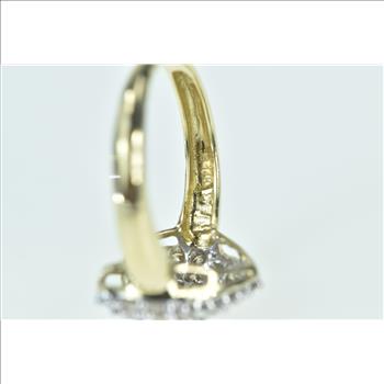 14K 1.38 Ctw Diamond Pave Domed Heart Love Yellow Gold Ring, Size 6.25