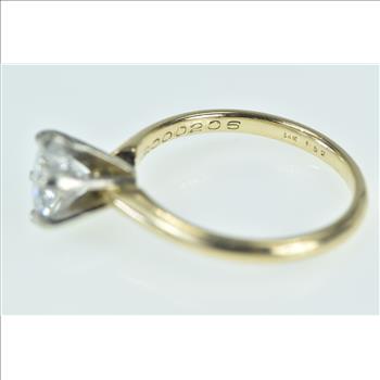 14K 1.39 Ct Diamond Solitaire Classic Engagement Yellow Gold Ring, Size 7.25