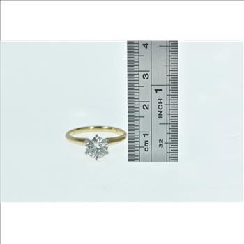 14K 1.39 Ct Diamond Solitaire Classic Engagement Yellow Gold Ring, Size 7.25