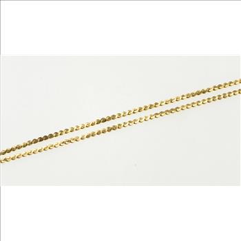 14K 1.3mm Serpentine Link Pressed Fancy Chain Yellow Gold Necklace 15.25