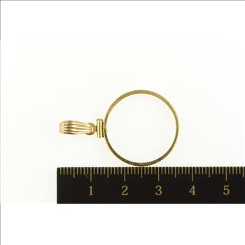 14K 1/4 oz. Gold Panda Coin Holder Bezel Yellow Gold Pendant