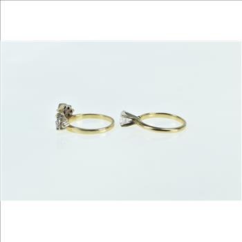 14K 1.44 Ctw Diamond Engagement Wedding Band Set Yellow Gold Ring, Size 7
