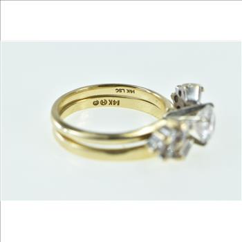14K 1.44 Ctw Diamond Engagement Wedding Band Set Yellow Gold Ring, Size 7