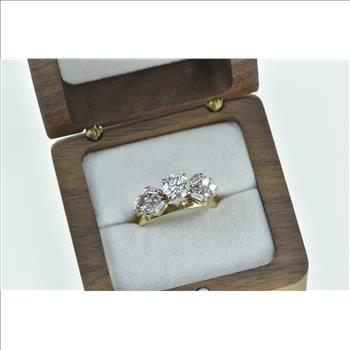 14K 1.44 Ctw Diamond Engagement Wedding Band Set Yellow Gold Ring, Size 7