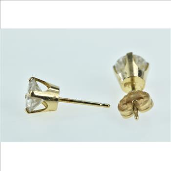 14K 1.47 Ctw Diamond Vintage Solitaire Stud Yellow Gold Earrings