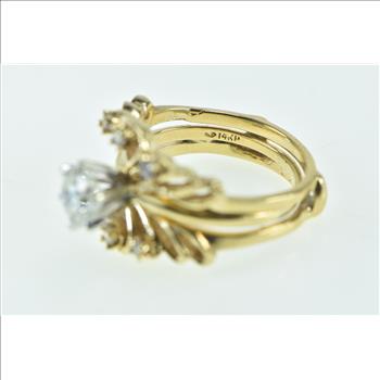 14K 14K 0.85 Ctw Diamond Engagement Bridal Set Yellow Gold Ring, Size 5.5