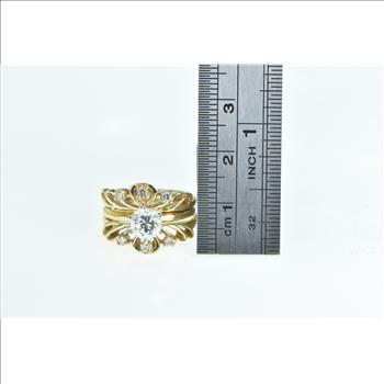 14K 14K 0.85 Ctw Diamond Engagement Bridal Set Yellow Gold Ring, Size 5.5