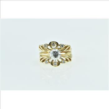 14K 14K 0.85 Ctw Diamond Engagement Bridal Set Yellow Gold Ring, Size 5.5