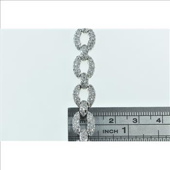 14K 14K 9.63 Ctw Pave Diamond Oval Chain Tennis Yellow Gold Bracelet 6.75