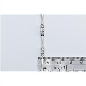 14K 1.50 Ctw Diamond Classic Curved Bar Tennis White Gold Bracelet 7.25