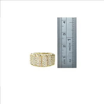 14K 1.50 Ctw Diamond Scalloped Band Yellow Gold Ring, Size 6