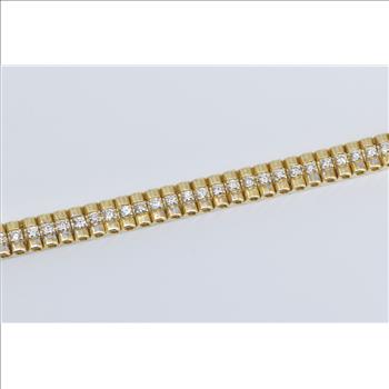14K 1.50 Ctw Natural Diamond Vintage Tennis Yellow Gold Bracelet 7