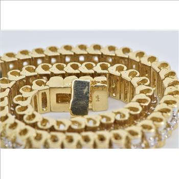 14K 1.50 Ctw Natural Diamond Vintage Tennis Yellow Gold Bracelet 7