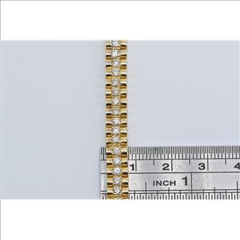 14K 1.50 Ctw Natural Diamond Vintage Tennis Yellow Gold Bracelet 7