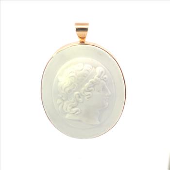 14K 150 Year Staatliche Museen zu Berlin Cameo Oval Yellow Gold Pendant