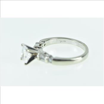 14K 1.53 Ct Radiant Cut Diamond Engagement White Gold Ring, Size 7