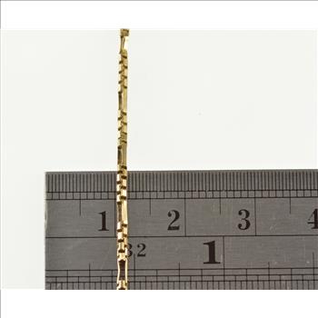 14K 1.5mm Fancy Square Box Figaro Link Chain Yellow Gold Necklace 18