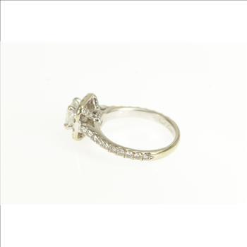 14K 1.68 Ctw Princess Diamond Halo Engagement White Gold Ring, Size 7.75