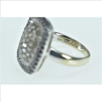 14K 1.69 Ctw Pave Diamond Encrusted Statement White Gold Ring, Size 4.25