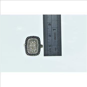 14K 1.69 Ctw Pave Diamond Encrusted Statement White Gold Ring, Size 4.25