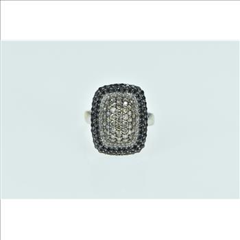 14K 1.69 Ctw Pave Diamond Encrusted Statement White Gold Ring, Size 4.25
