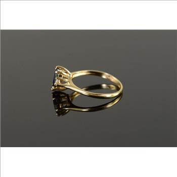 14K 1.6g 0.56 CTW Marquise Sapphire Engagement Yellow Gold Ring, Size 6.5