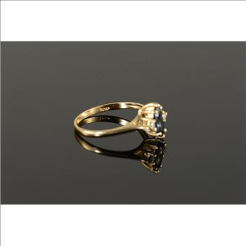14K 1.6g 0.56 CTW Marquise Sapphire Engagement Yellow Gold Ring, Size 6.5