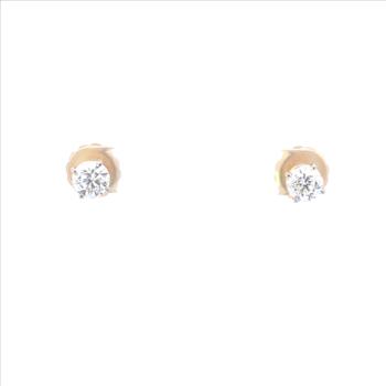 14K 1.70 Ctw Diamond Solitaire Screw Back Stud Yellow Gold Earrings