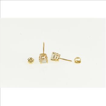14K 1.75 Ctw Diamond Solitaire Classic Stud Yellow Gold Earrings, Size 8.5