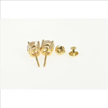 14K 1.75 Ctw Diamond Solitaire Classic Stud Yellow Gold Earrings, Size 8.5