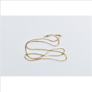 14K 1.7mm Herringbone Link Fancy Chain Yellow Gold Necklace 18.75
