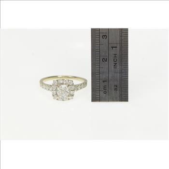 14K 1.81 Ctw Cushion Diamond Halo Engagement White Gold Ring, Size 8
