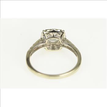 14K 1.81 Ctw Cushion Diamond Halo Engagement White Gold Ring, Size 8