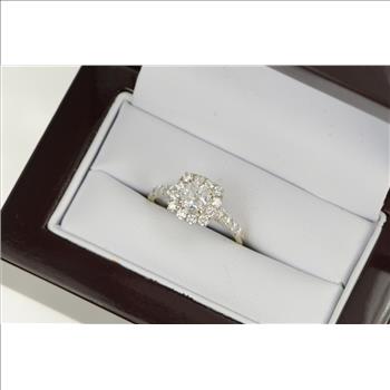 14K 1.81 Ctw Cushion Diamond Halo Engagement White Gold Ring, Size 8