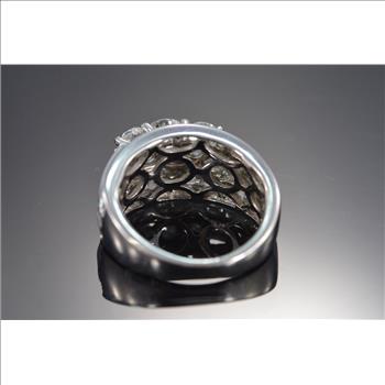 14K 1.83 Ctw 3 Stone & Channel set accent Diamond White Gold Ring, Size 5.5 BELOW Wholesale Cost