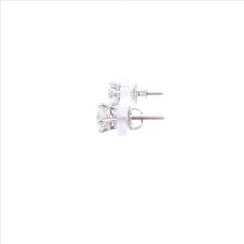 14K 1.83 Ctw Diamond Solitaire Screw Back Stud White Gold Earrings