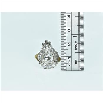 14K 1.83 Ctw OEC Victorian Diamond Engagement Yellow Gold Ring, Size 6
