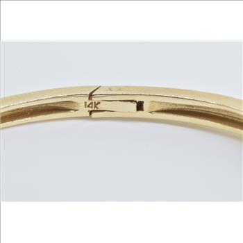 14K 1.85 Ctw Syn. Sapphire Diamond Oval Bangle Yellow Gold Bracelet 6.75