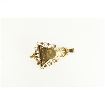 14K 1850's Virgin Mary Diamond Antique Yellow Gold Pendant