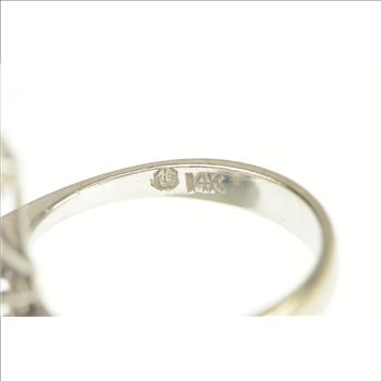 14K 1.88 Ctw Natural Sapphire VVS Diamond Cocktail White Gold Ring, Size 6.75