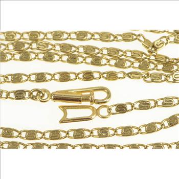 14K 1.8mm Spiral Link Pressed Fancy Chain Yellow Gold Necklace 19
