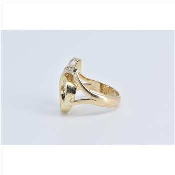 14K 1.90 Ctw Baguette & Round Diamond Loop Yellow Gold Ring, Size 9.5