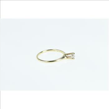 14K 1918 0.21 Ct Classic Solitaire Engagement Yellow Gold Ring, Size 6
