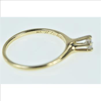 14K 1918 0.21 Ct Classic Solitaire Engagement Yellow Gold Ring, Size 6
