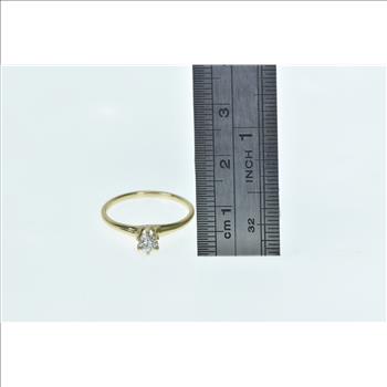14K 1918 0.21 Ct Classic Solitaire Engagement Yellow Gold Ring, Size 6