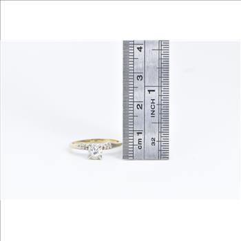 14K 1940's 0.23 Ctw Diamond Promise Engagement Yellow Gold Ring, Size 6.5