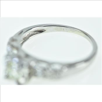 14K 1940's 0.41 Ctw Diamond Classic Engagement White Gold Ring, Size 5.25