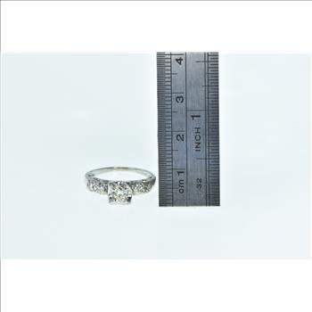 14K 1940's 0.41 Ctw Diamond Classic Engagement White Gold Ring, Size 5.25