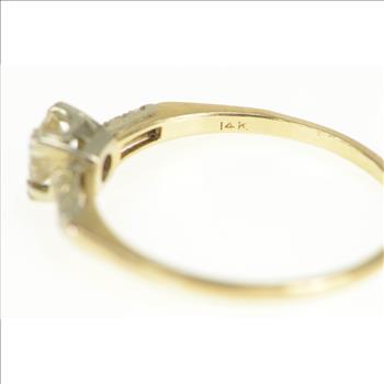 14K 1940's 0.46 Ctw VVS Diamond Classic Engagement Yellow Gold Ring, Size 7.5